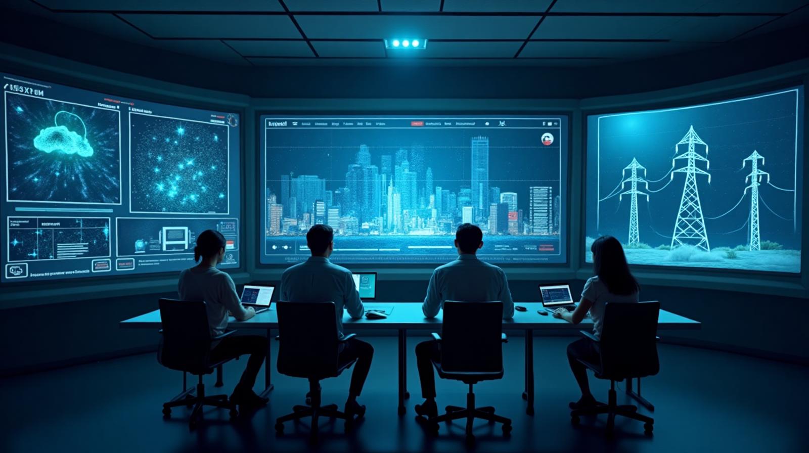 Control room monitoring critical infrastructure and telecom